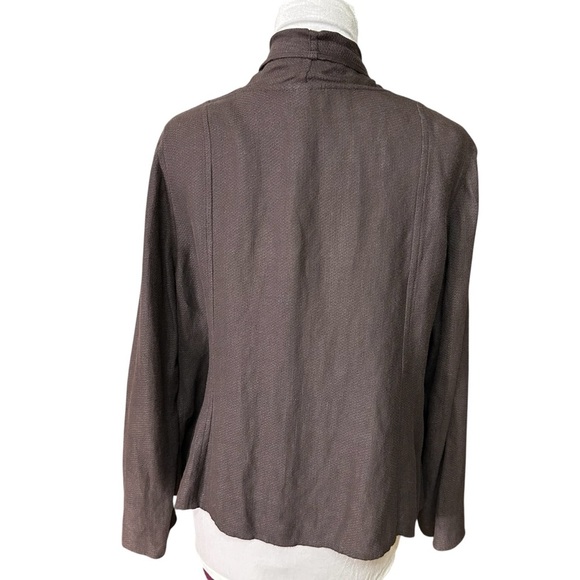 Eileen Fisher Linen Blend Lightweight Brown Cardigan.size Medium Petite - Picture 2 of 6